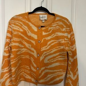 Women's Orange and Cream Sweater